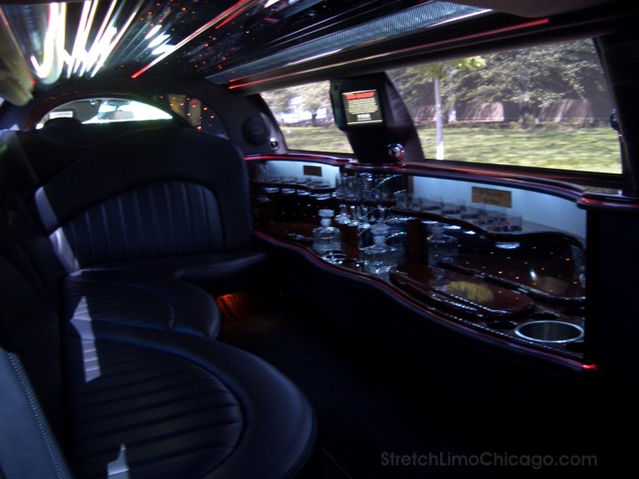 Lincoln Town Car stretch limos inside view
