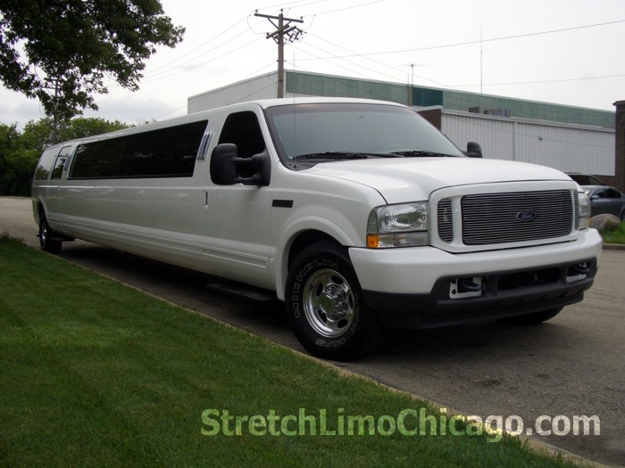 25-Passenger White Ford Excursion SUV Limousine