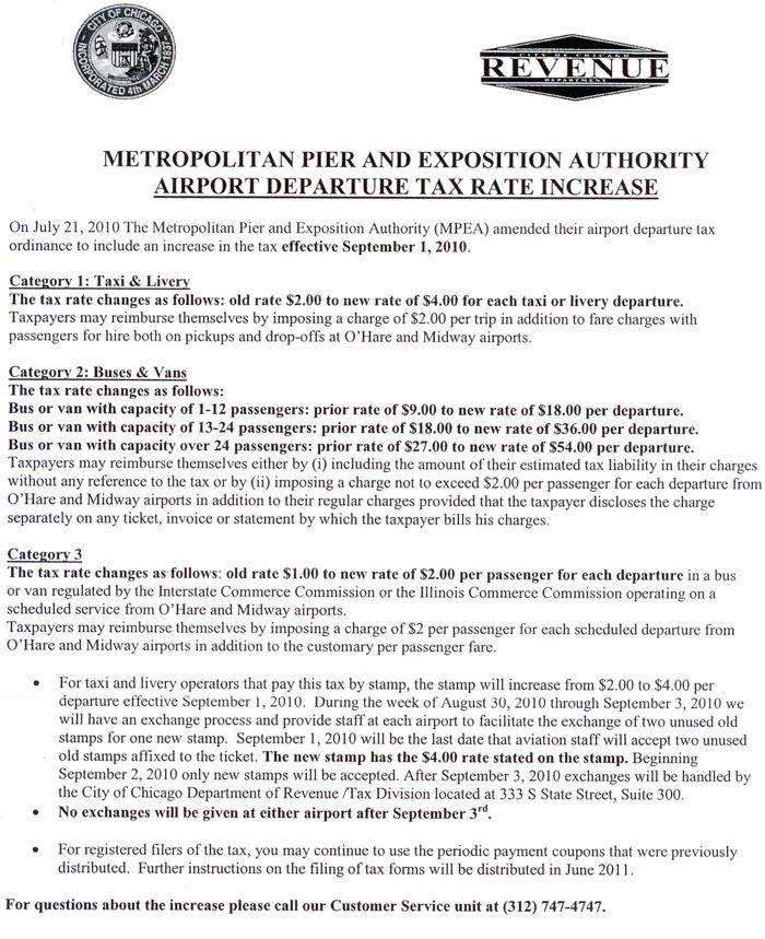 chicago airport tax
