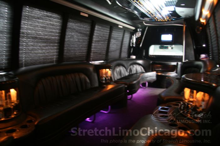 mini limo bus interior view