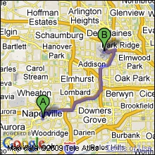 travel time and distance naperville ohare