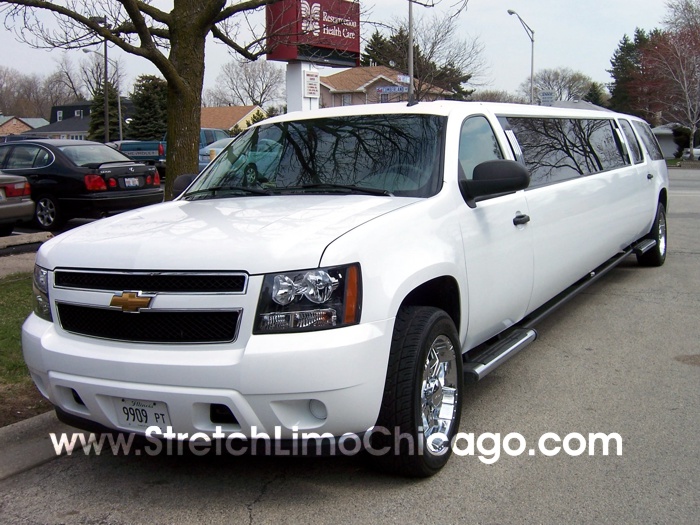 16-Passenger White Chevrolet Suburban SUV Limousine