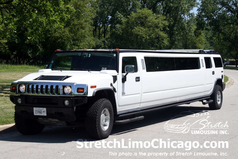 Hummer H2 limo side view