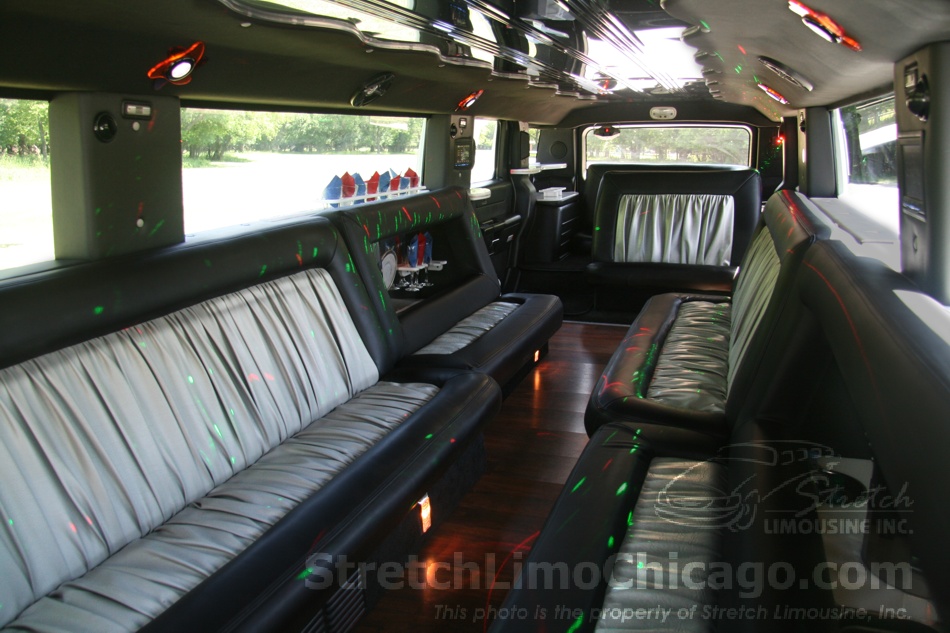 Hummer H2 limo interior view